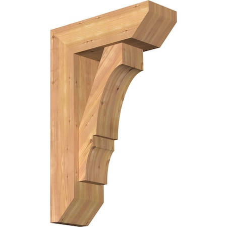 Ekena Millwork Balboa Slat Smooth Bracket w/ Offset Brace, Western Red Cedar, 7 1/2"W x 22"D x 34"H BKT0806X22X34BOA06SWR